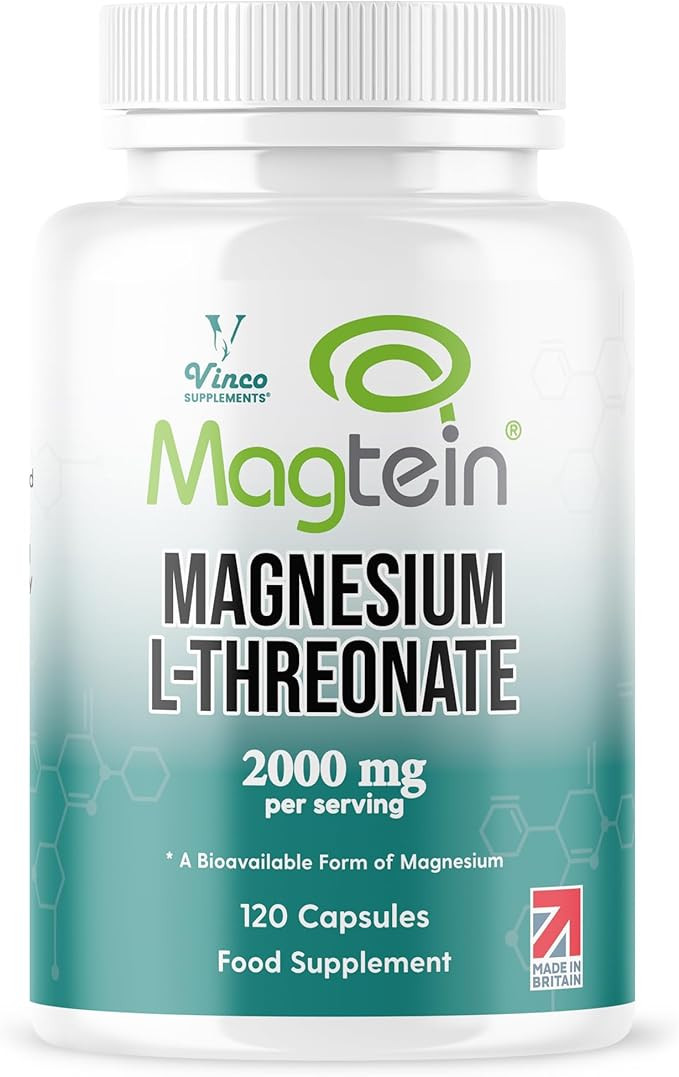 Vinco Magtein® Magnesium L-Threonate Supplement - 120 High Strength Magnesium L Threonate Capsul... | Amazon (UK)