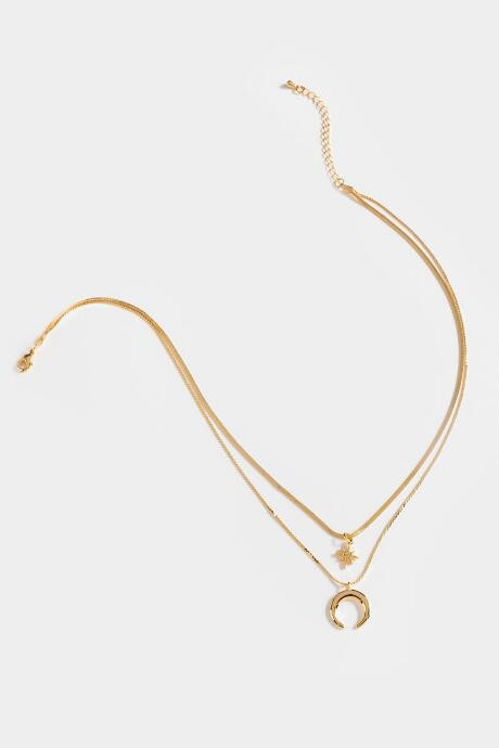 Waverly Star Crescent Layered Necklace - Gold | Francesca’s Collections