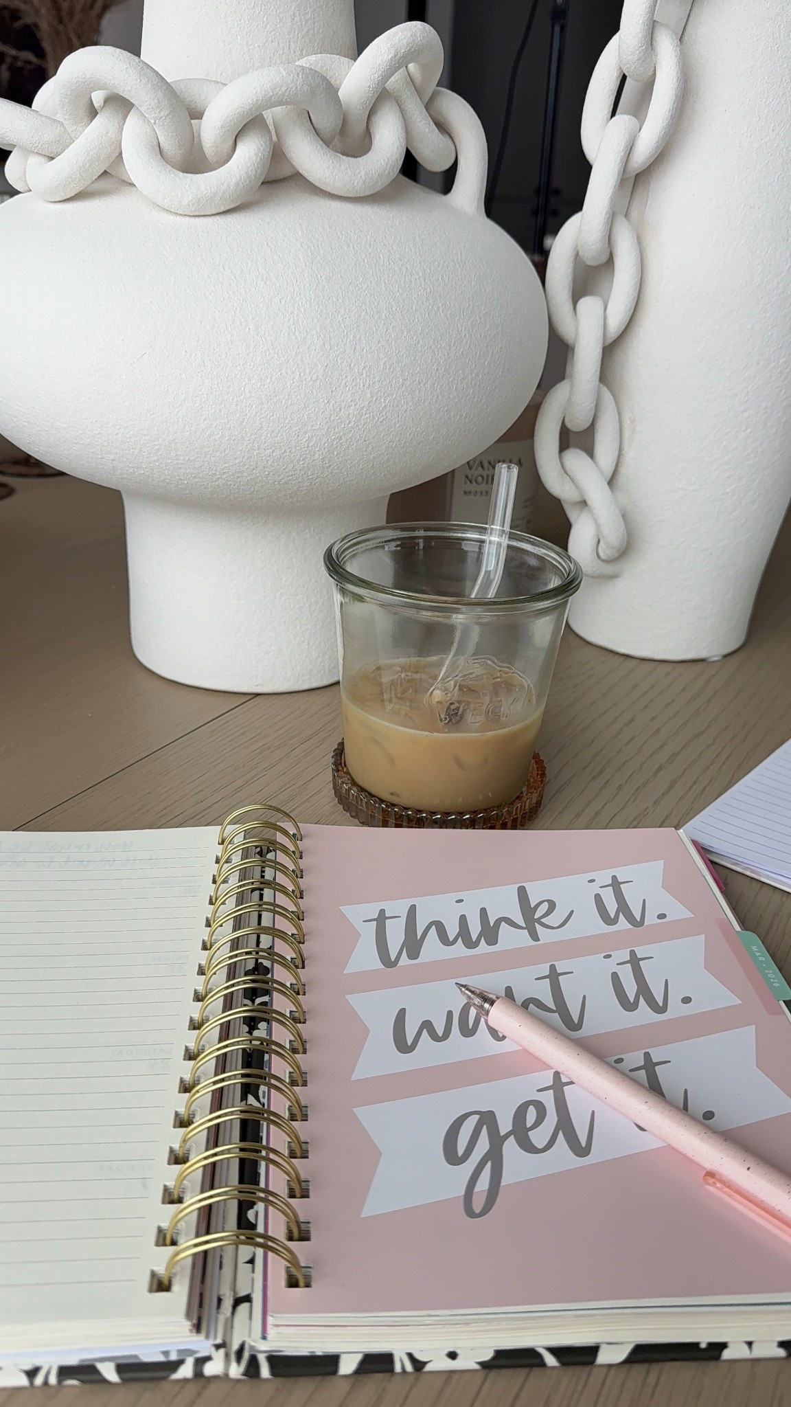 Morning coffee thoughts! I love my Weck jars 🫙😍
Planner 📔 isnt exact🤎

#LTKHome #LTKdayinmylife