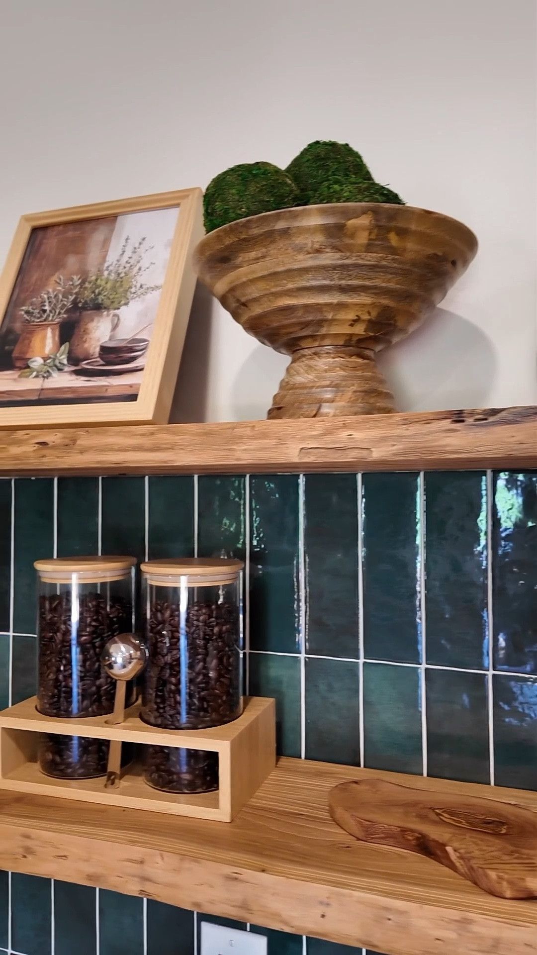 Our new favorite Amazon live edge floating shelves #kitchenrenovation
