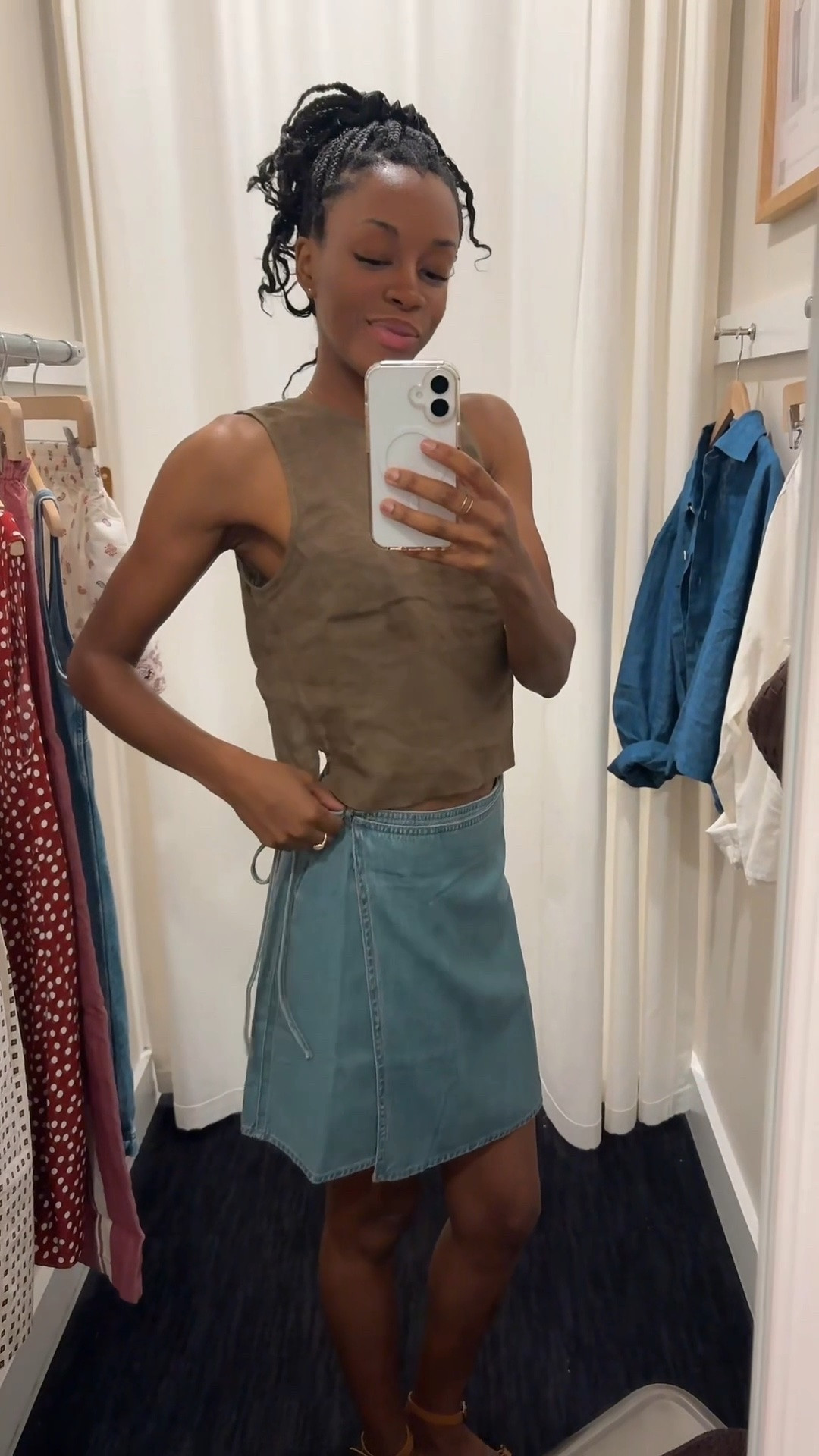 Cannot describe my love for this fit 👍🏾
Open back top is literally gold. Like so cute and the right amount of coverage but makes it sexy. 

I’m such a fan of this wrap skirt. I also appreciate @Madewell skirts being the perfect length especially as a tall girlie. 

Wearing an xs in top and bottoms.

#LTKootd #LTKTall #LTKSeasonal