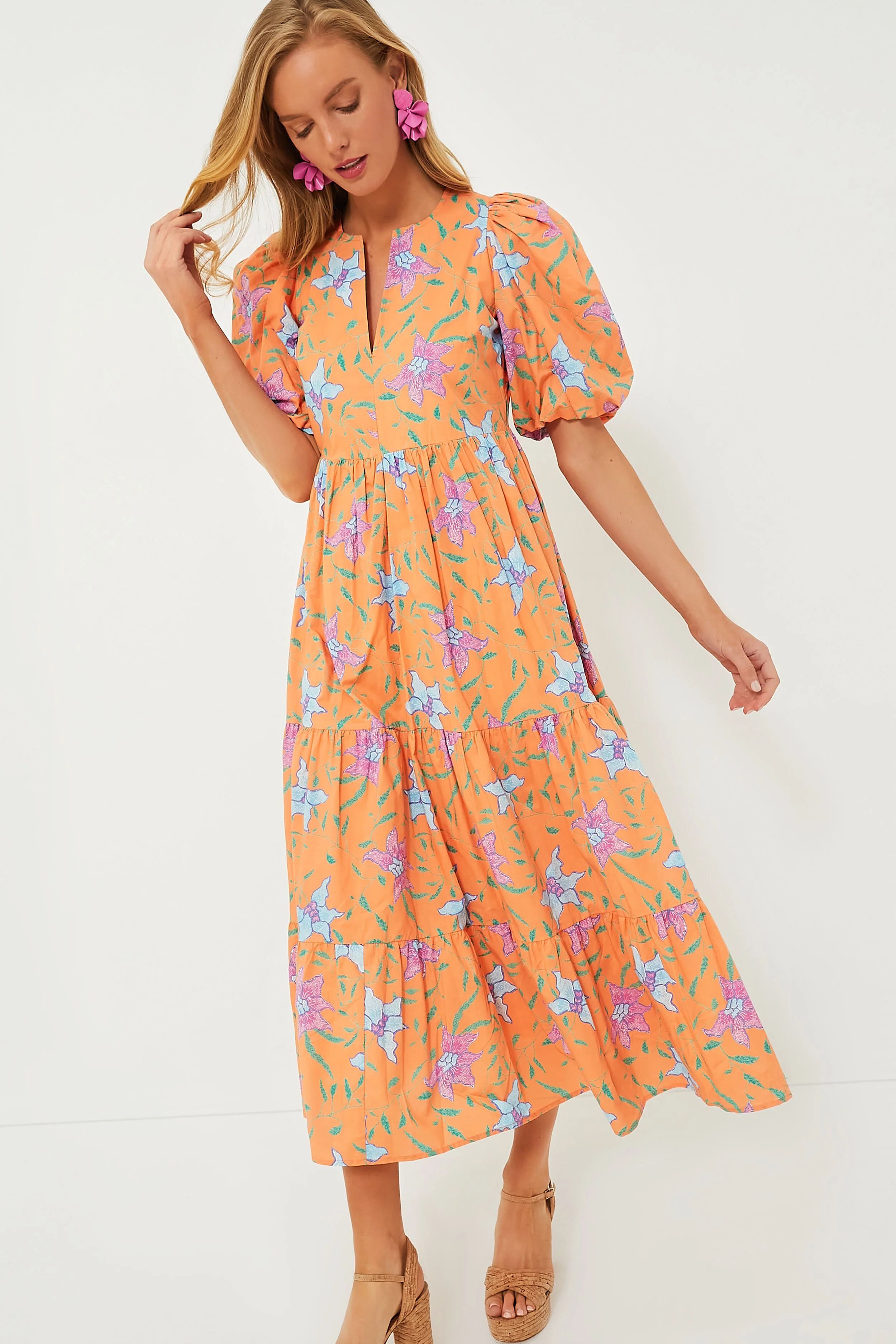 Orange Multi Floral Cisco Maxi Dress | Tuckernuck (US)