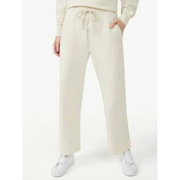 Free Assembly Women's Wide Leg Fleece Sweatpants | Walmart (US)