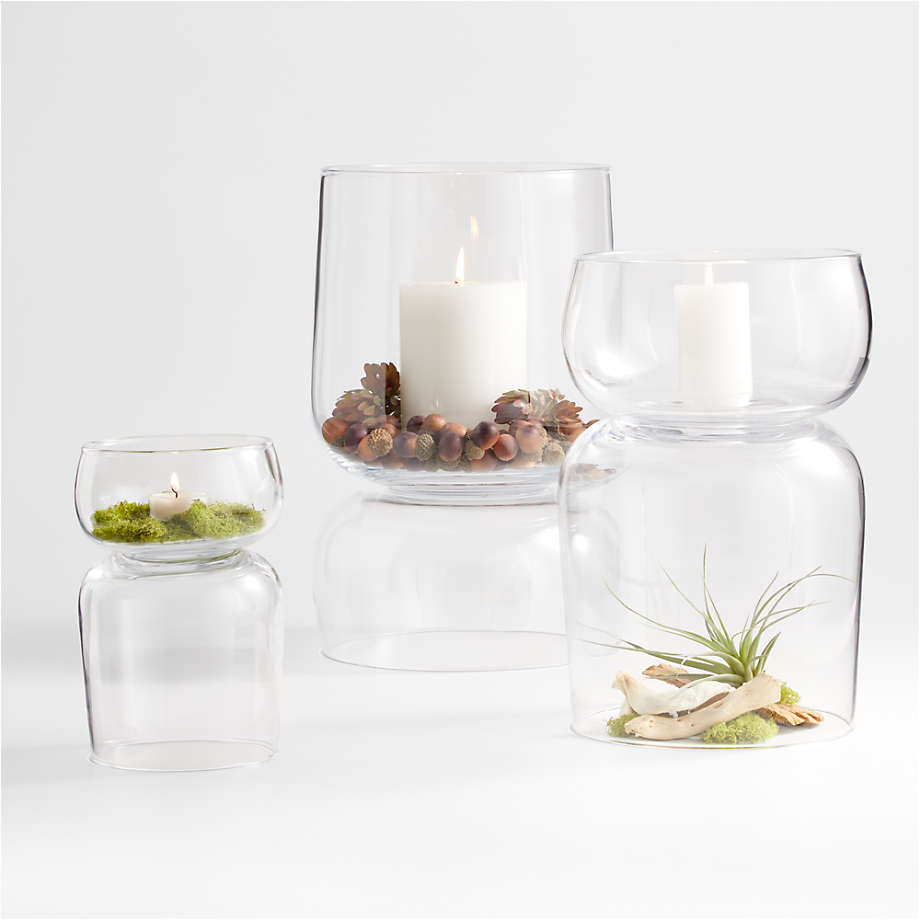 Glencoe Reversible Glass Hurricane Candle Holder 9" + Reviews | Crate & Barrel | Crate & Barrel