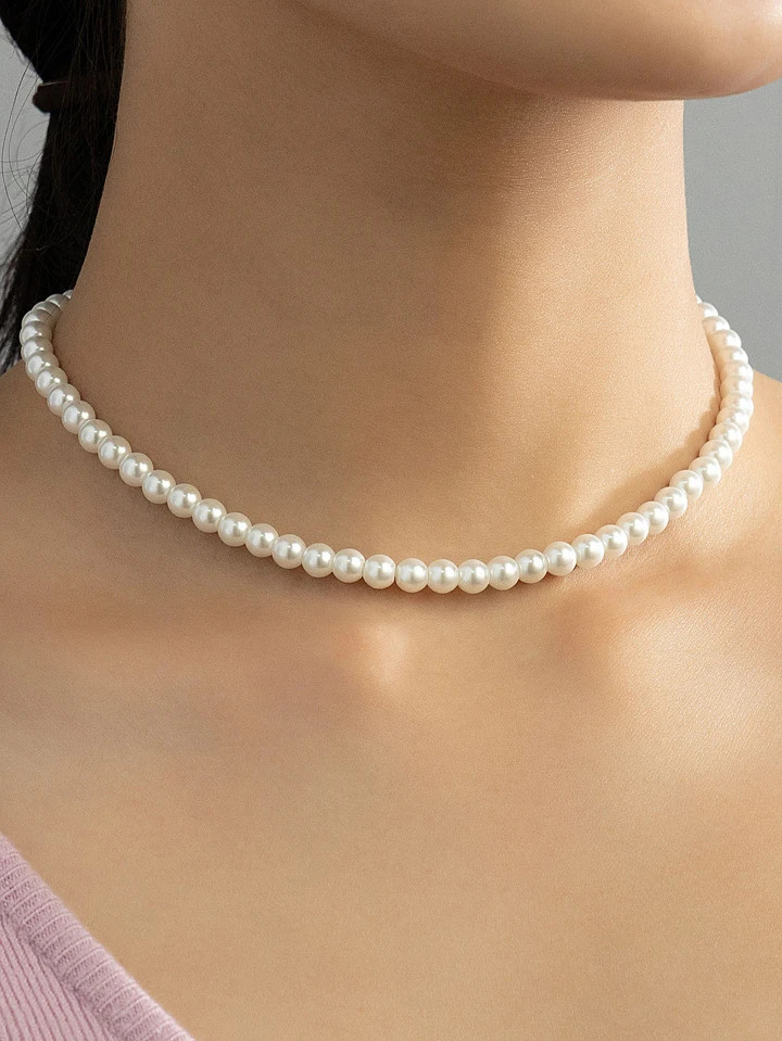 Faux Pearl Beaded Necklace | SHEIN