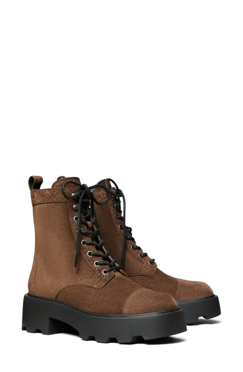 Tory Burch T Monogram Lug Sole Bootie in Cocoa at Nordstrom, Size 7 | Nordstrom