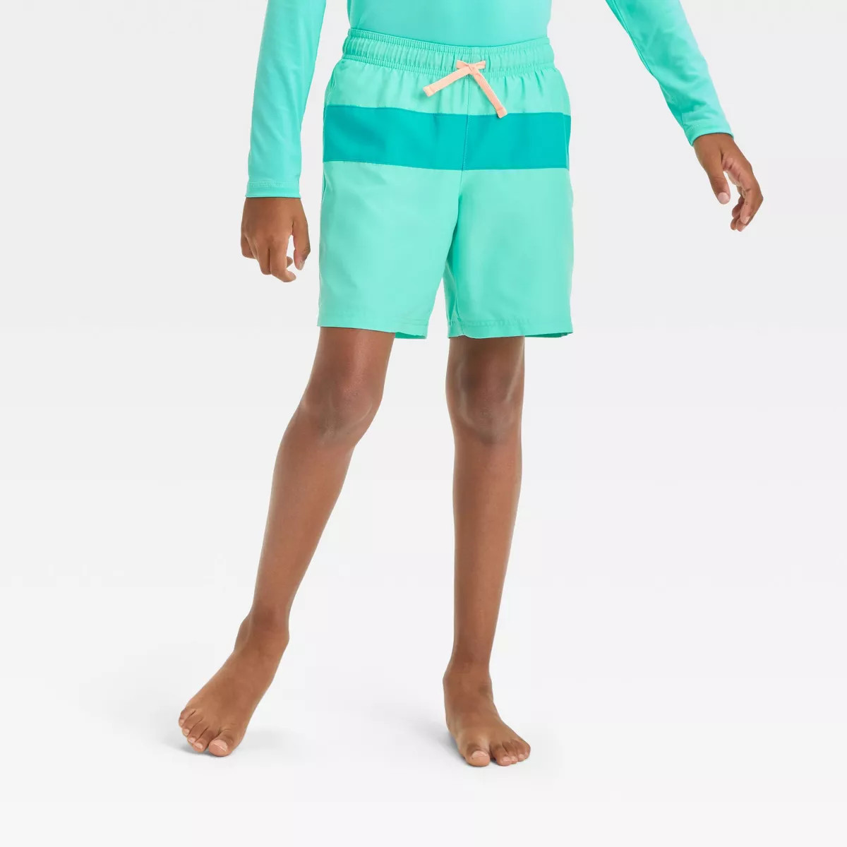 Boys' Colorblock Swim Shorts - Cat & Jack™ Navy Blue XL | Target