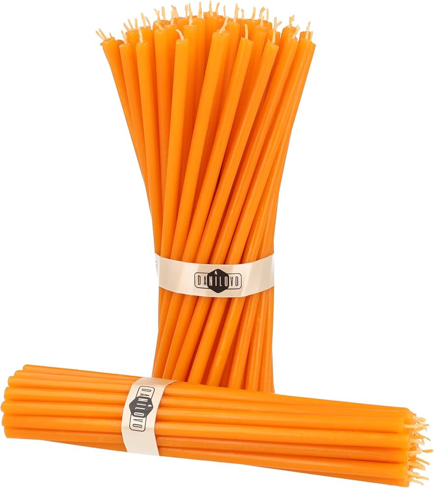 Danilovo Pure Beeswax Candles - No-Drip, Smoke-Less, Tall, Thin Taper Candles – Decorative Cand... | Amazon (US)