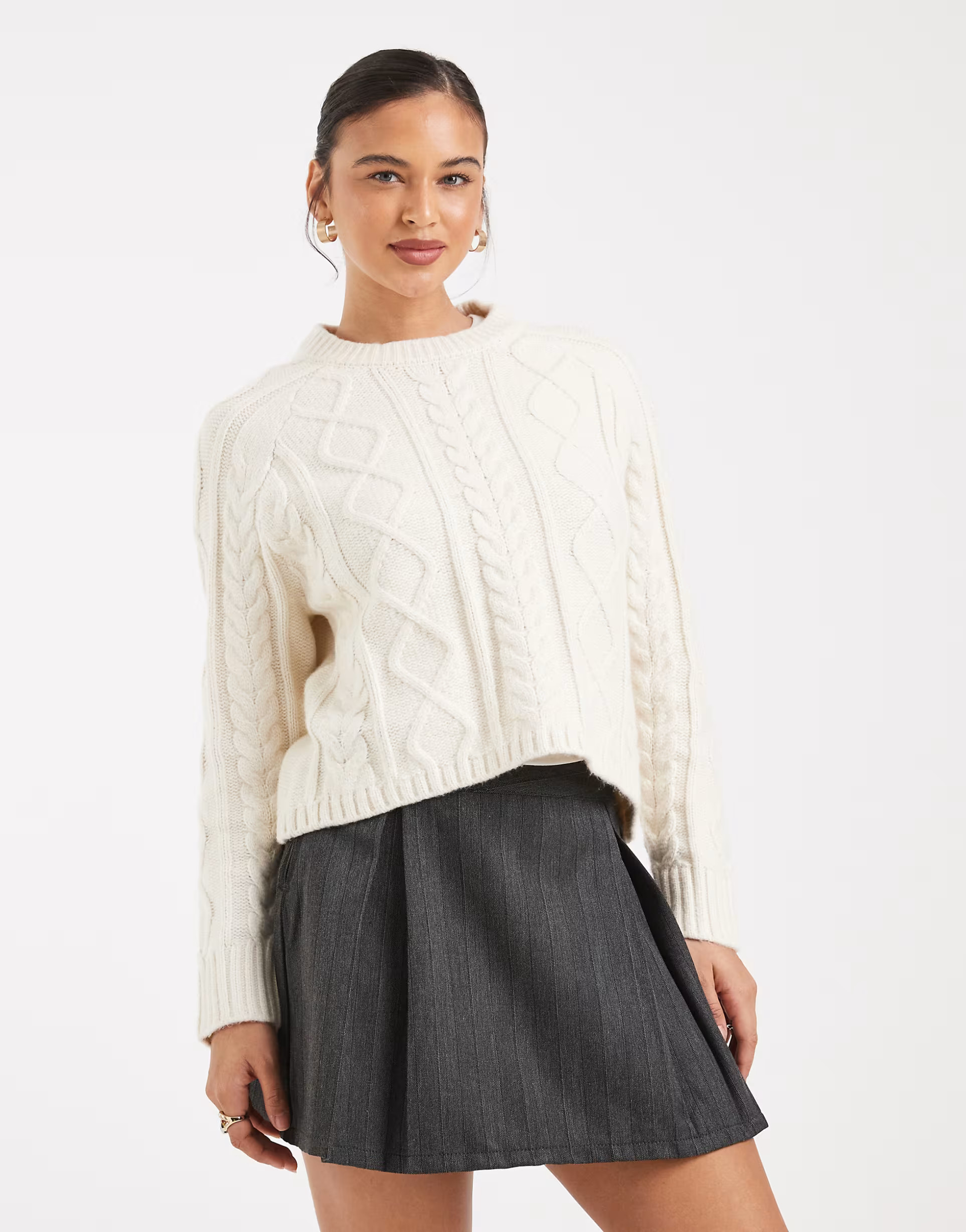 New Look raglan cable knit jumper in cream | ASOS | ASOS (Global)