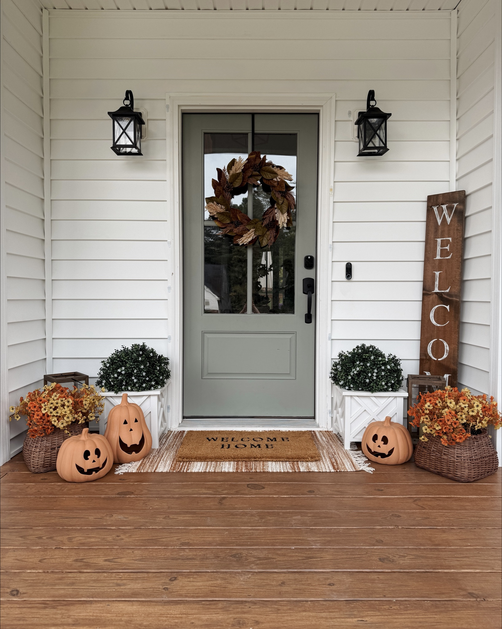 Sharing our front porch one last time before we switch over to spooky vibes 👻🖤

#LTKSeasonal #LTKHalloween #LTKU