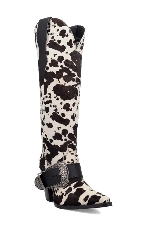 Dingo Spur Crazy Genuine Calf Hair Over the Knee Boot in Cow Print at Nordstrom, Size 9 | Nordstrom