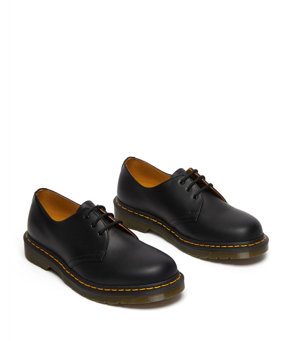 Dr. Martens - 1461 3-Eye Gibson (Black Smooth) Lace up casual Shoes | Zappos