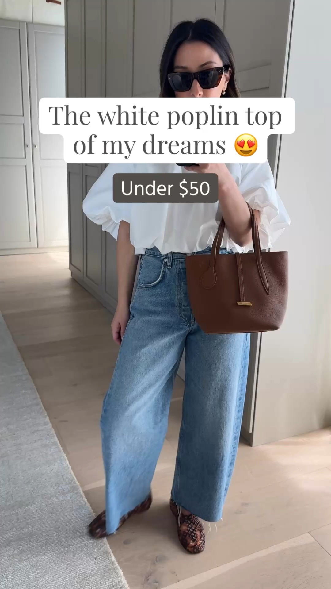 Maybe my favorite spring outfit yet, especially as a denim lover. 

Zara top xs
Citizens of Humanity Ayla jeans 25
Steve Madden Jelly flats 5
Liffner bag - old, linked similar
Celine sunglasses 
Electric Picks earrings
Celine sunglasses 
Dorsey James necklace 15"

Petite style, spring outfits 2026 

#LTKSeasonal #LTKootd #LTKPetite