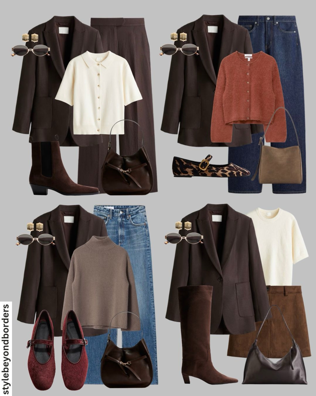 Styling brown blazer for fall 🤎☕️✨



Tags: brown single breasted blazer, white polo cardigan button down, cashmere cardigan, mohair cardigan, dark blue wide leg jeans, light blue straight leg jeans, suede ankle boots, suede long boots, suede miniskirt, leather bag, H&M, Mango, Zara

#LTKstyletip #LTKautumn #LTKshoes