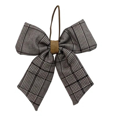 7.5" Brown and Cream Houndstooth Plaid Christmas Bow Decoration | Wayfair North America