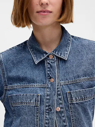 Denim Crop Shirt Jacket | Gap (US)