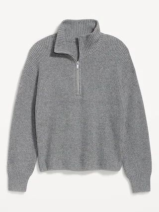 1/2-Zip Shaker-Stitch Pullover for Women | Old Navy (US)