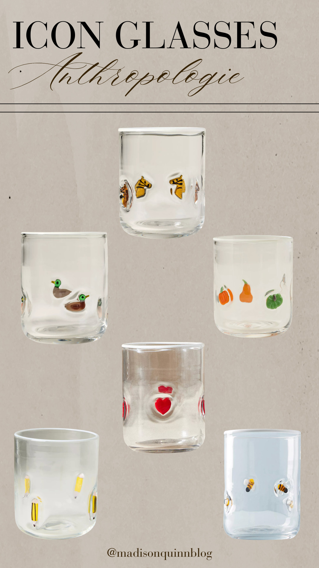 I love these glasses! They make it so much fun to enjoy my drinks!

icon glasses anthropologie home glassware kitchen finds 

 #LTKSeasonal #LTKHome