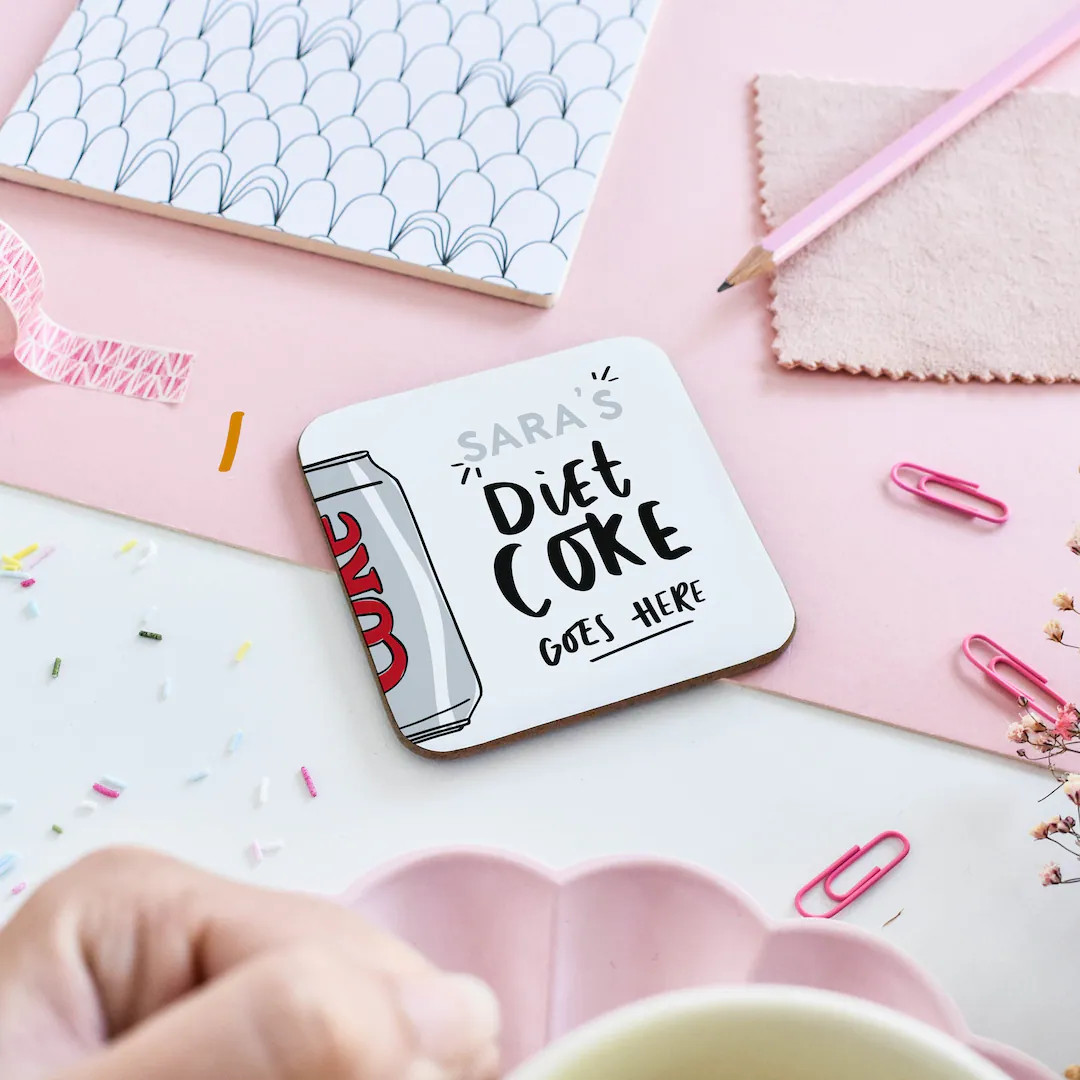 Personalized Diet Coke Coaster: Funny Desk Decor Gift - Etsy | Etsy (US)