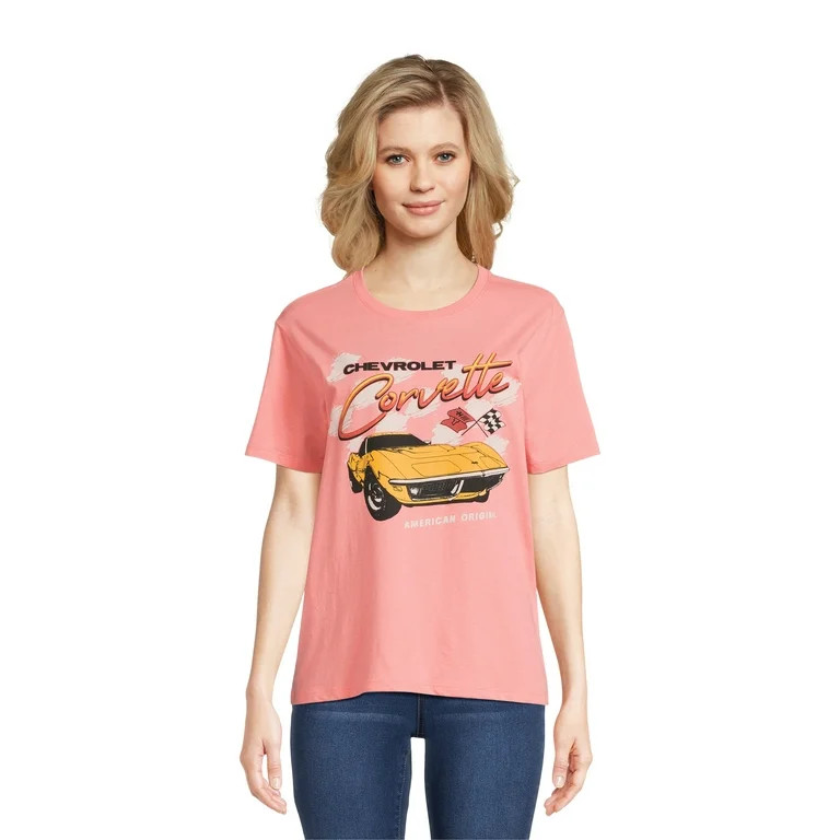 Time and Tru Women's Corvette Graphic Print T-Shirt, Sizes XS-XXXL | Walmart (US)