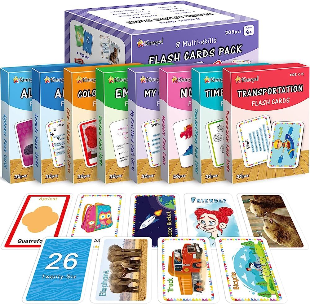Flash Cards for Toddlers 2-4 Years, Kindergarten, Preschool - Set of 208 Flashcards Inclu ABC Alp... | Amazon (US)