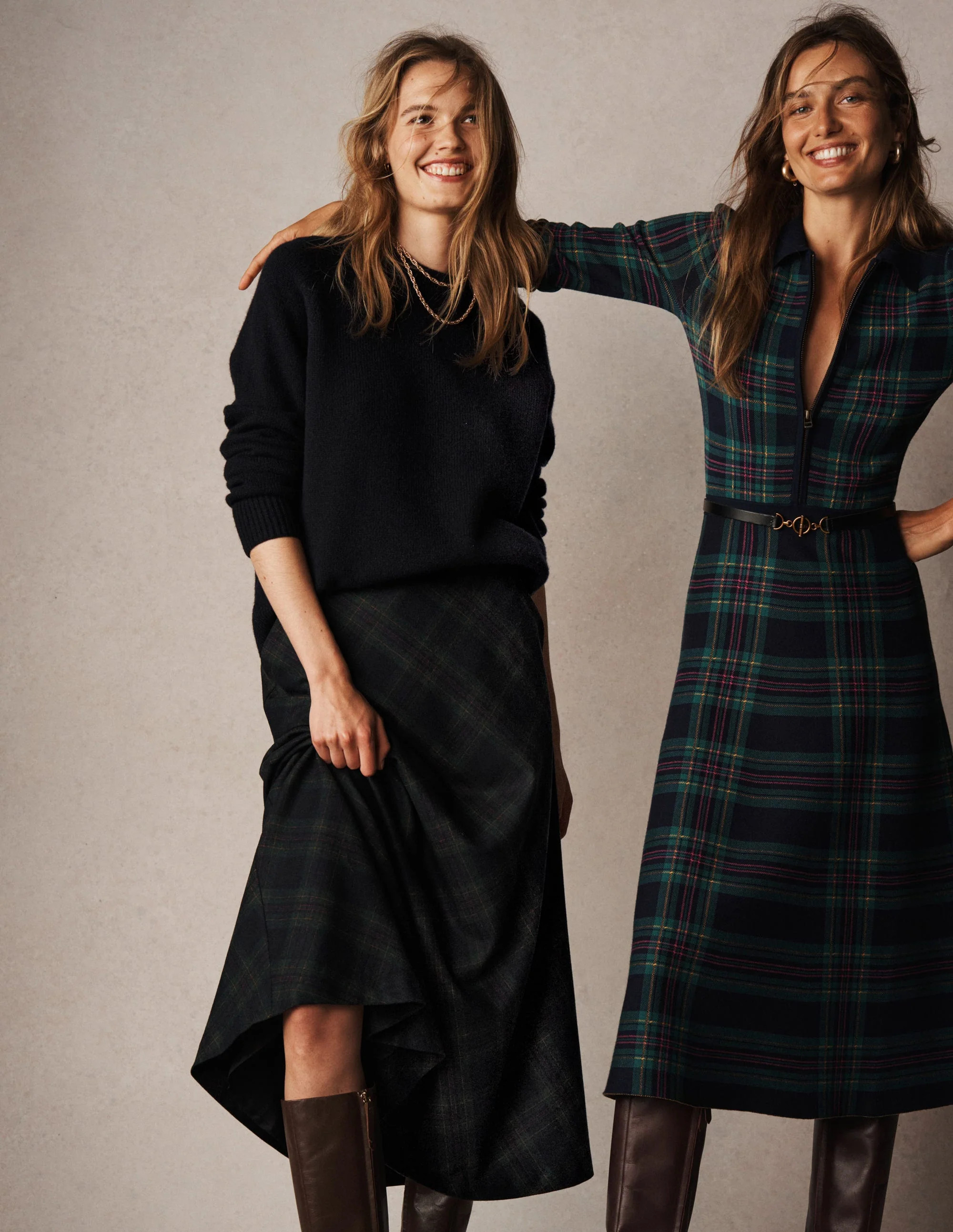 Hayley Wool Midi Skirt-Black Watch | Boden (US)