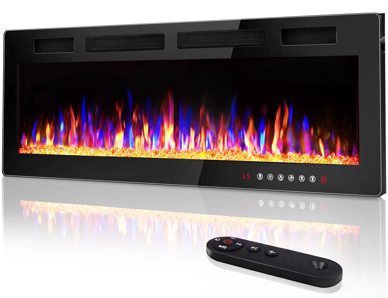 Aishe Recessed Wall Mounted Electric Fireplace | Wayfair North America