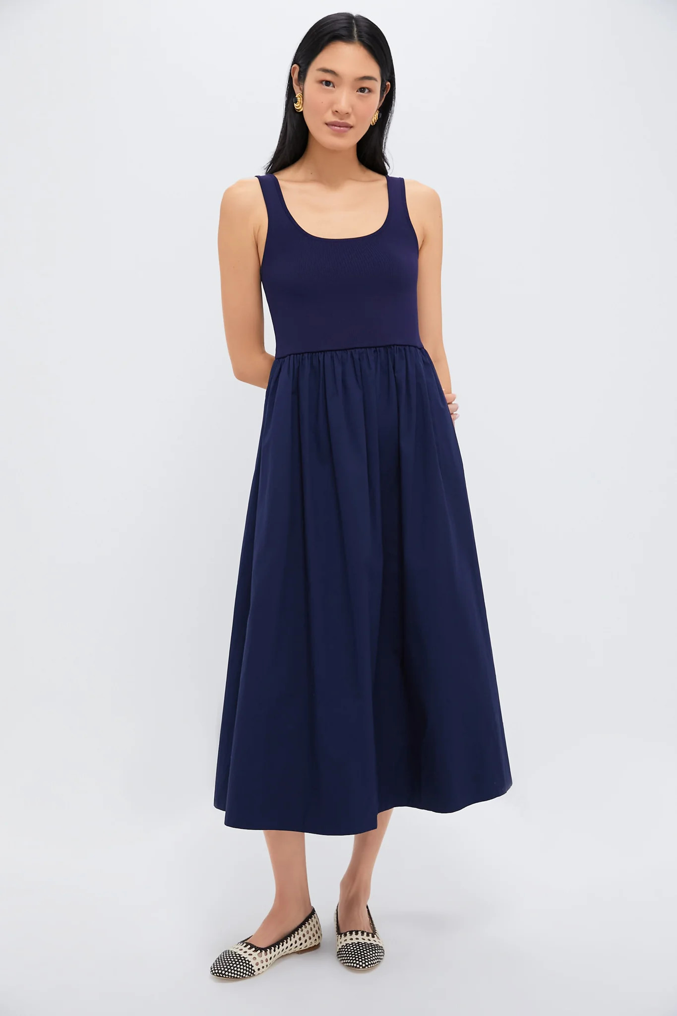 Navy Mixed Media Juliette Dress | Tuckernuck (US)