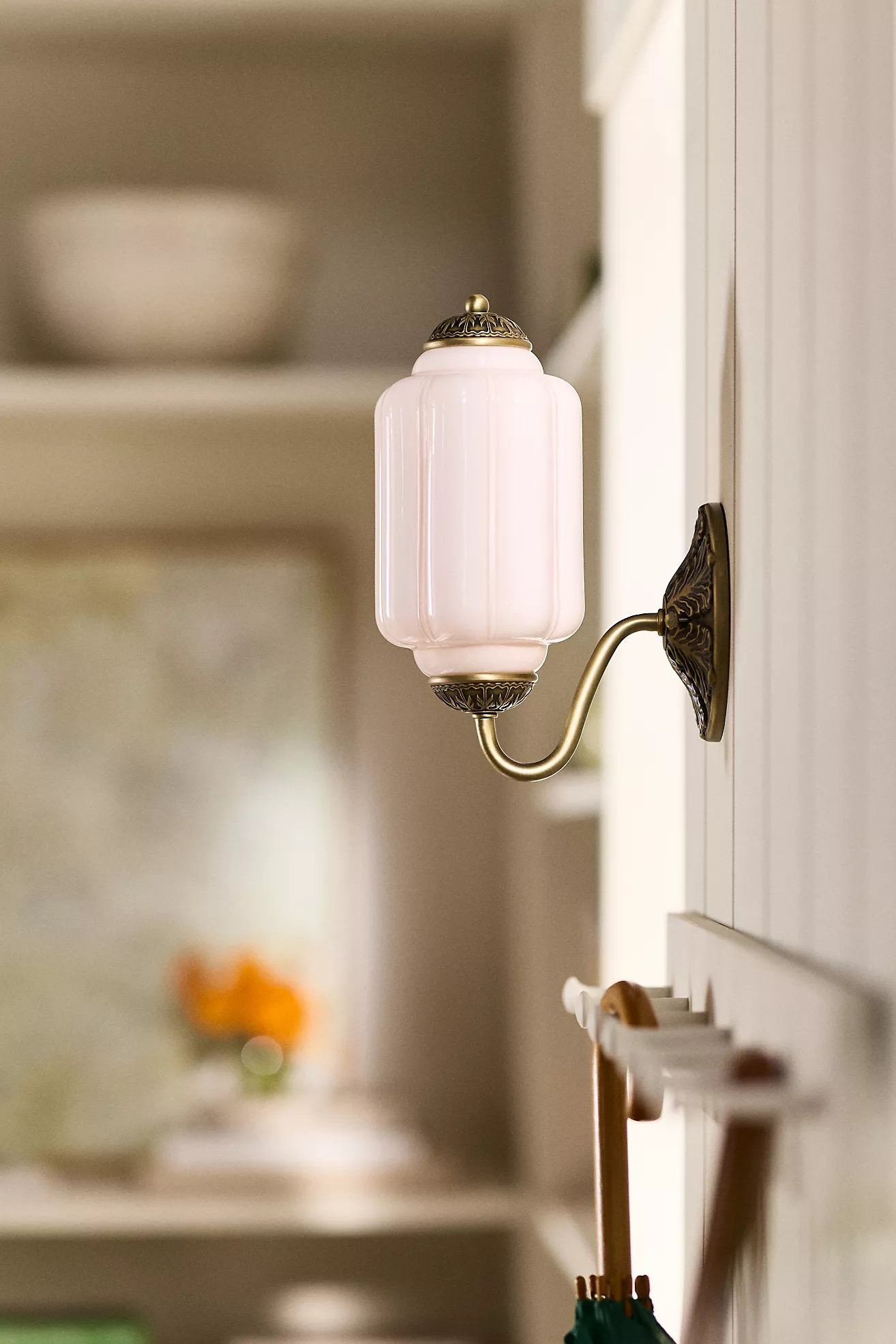 The Eloise Scallop Milk Glass Sconce Wall Light | Anthropologie (US)