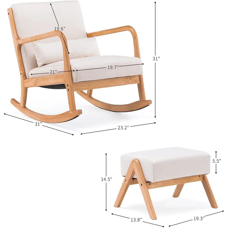 Ahvianna Reclining Rocking Chair with Ottoman | Wayfair North America