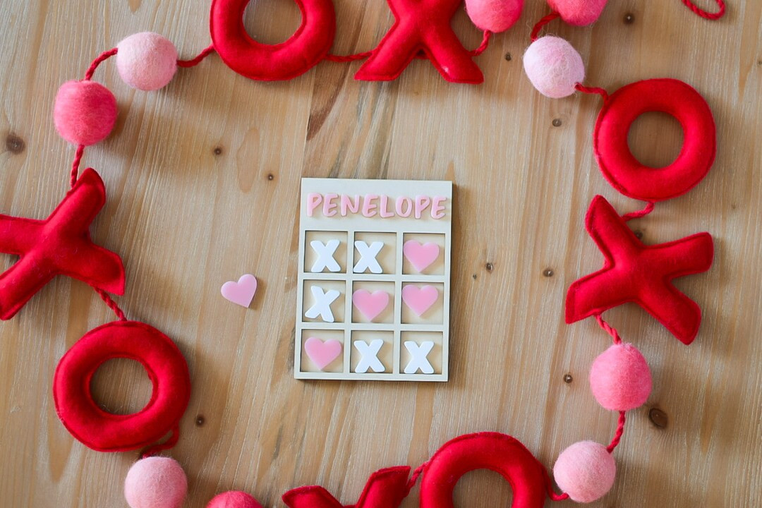 Cute Valentines Day Gift Tic Tac Toe Travel Size Hearts Name Personalized Custom Kids Girl - Etsy | Etsy (US)