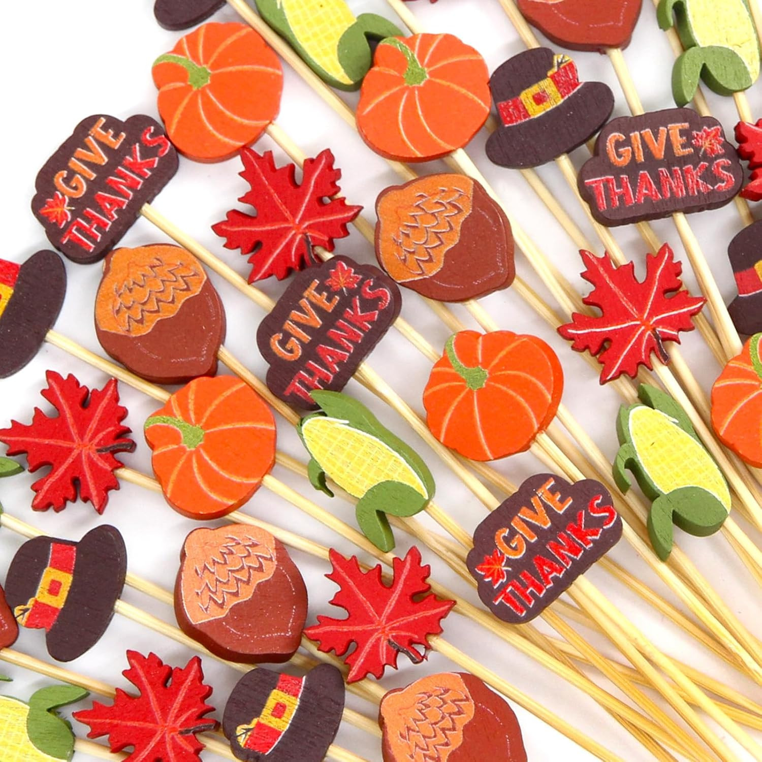 Thanksgiving Cocktail Picks 120PCS Thanksgiving Toothpicks Fall Food Appetizer Sticks Fruit Harve... | Amazon (US)