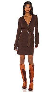 Song of Style Darcey Sweater Dress in Chocolate from Revolve.com | Revolve Clothing (Global)