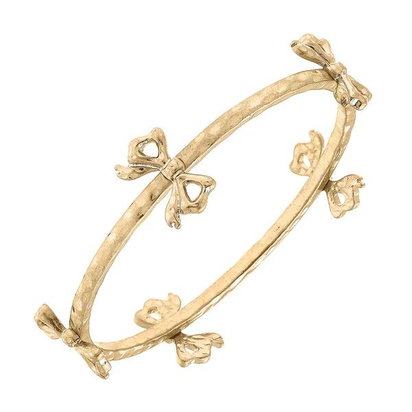 Claudia Bow Bangle in Worn Gold | CANVAS