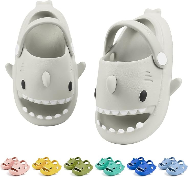 Toddler Shark Cloud Slides | Kids Shower Sandals | Boys Girls Cute Cartoon Fish Flip Flops | Beac... | Amazon (US)