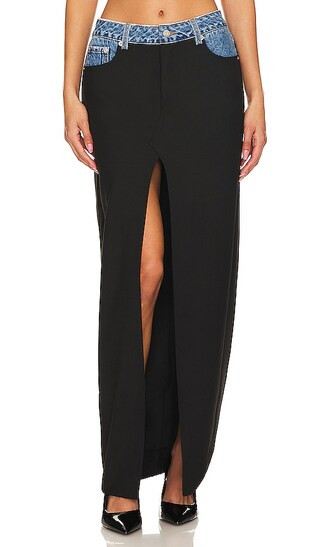 Clarette Skirt in Black & River | Revolve Clothing (Global)