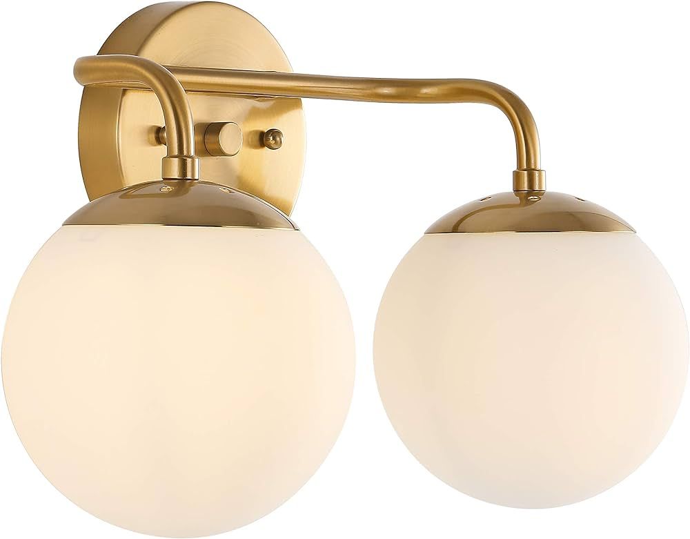JONATHAN Y JYL3535A Louis Parisian Globe 15" 2-Light Metal/Frosted Glass Modern Contemporary LED ... | Amazon (US)