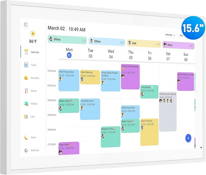 Digital Calendar, 15.6 Inch Wall Planner Electronic Calendar & Chore Chart, Smart Touchscreen Int... | Amazon (US)