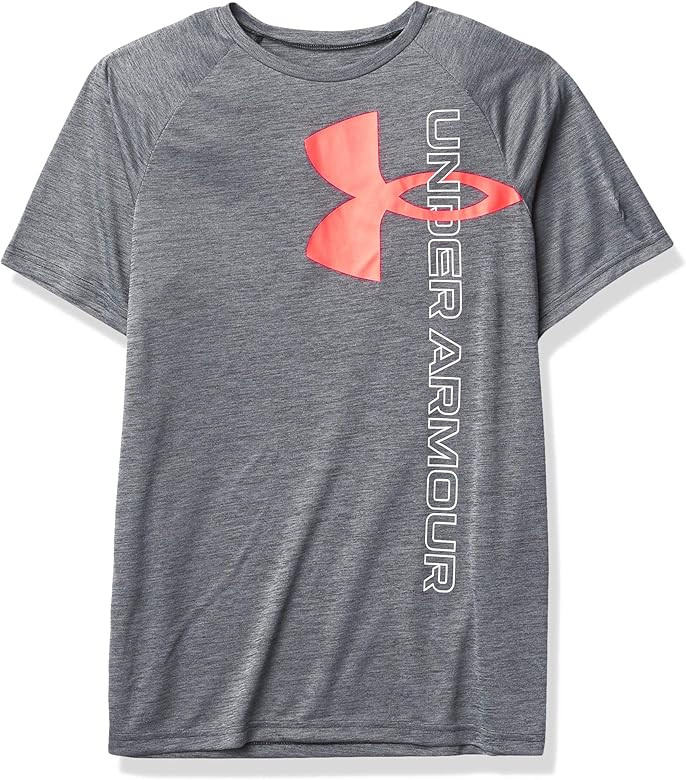 Under Armour Boys' Tech Split Logo Hybrid Short-Sleeve T-Shirt | Amazon (US)