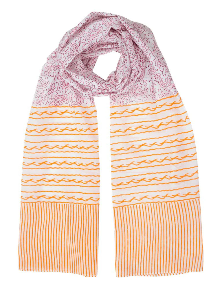 Paisley & Stripe Scarf by Passion Lilie Paisley & Stripes Scarf | Casual Chic Boutique