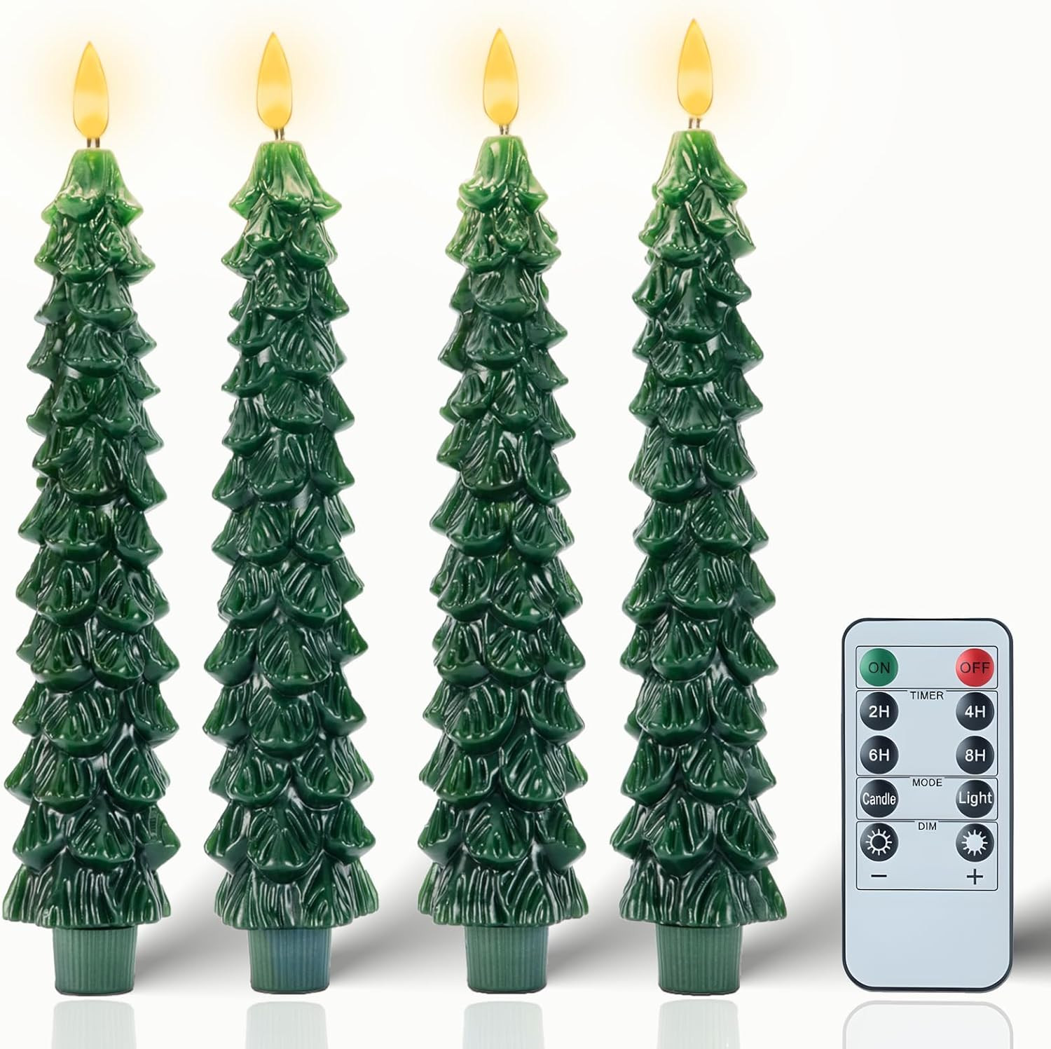 Christmas Decorations Indoor - 4 PCS Christmas Tree Candles with Remote and Timer - Flameless Chr... | Amazon (US)