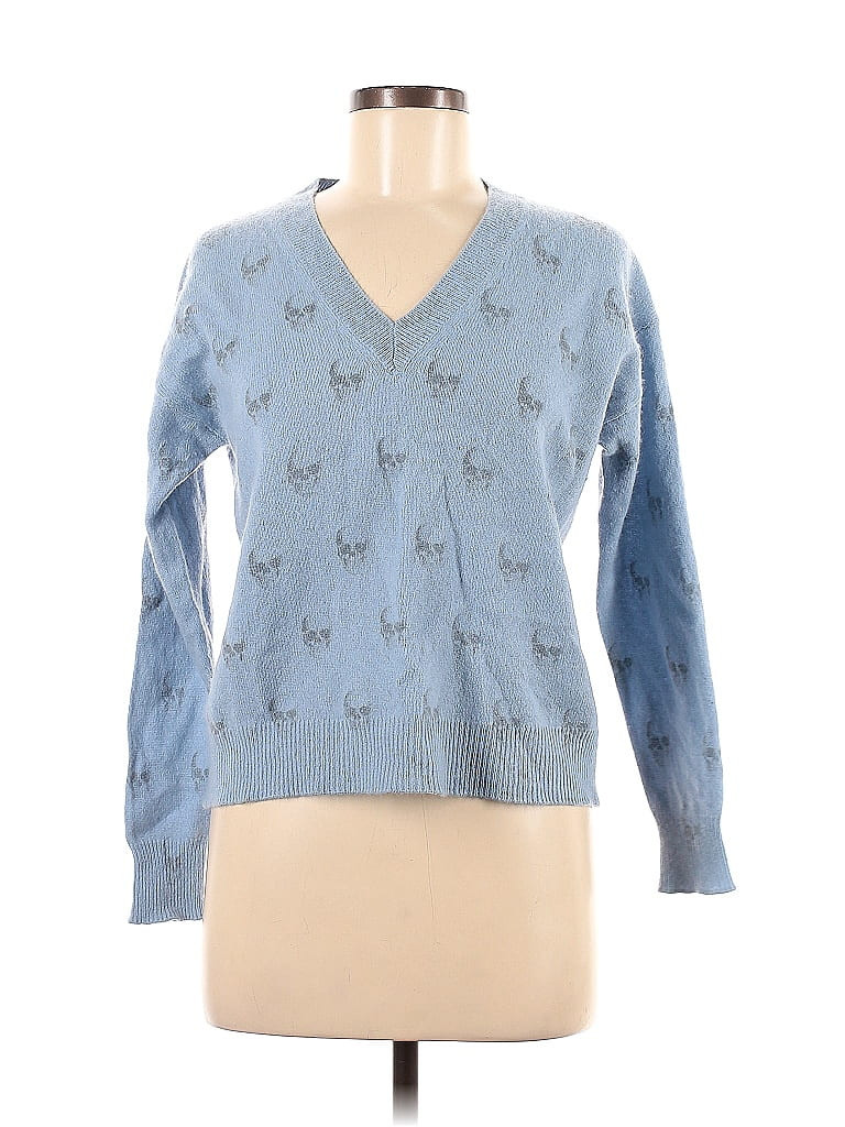 Skull Cashmere Cashmere Pullover Sweater: Blue Sweaters & Sweatshirts - Size Medium | ThredUp