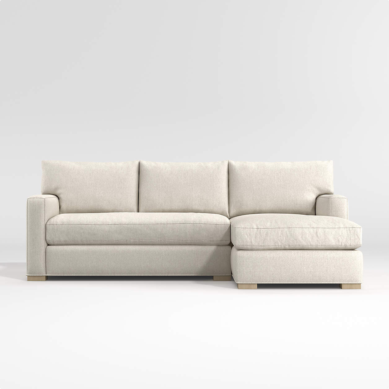 Axis 2-Piece Bench Sectional Sofa with Chaise Lounge + Reviews | Crate & Barrel | Crate & Barrel