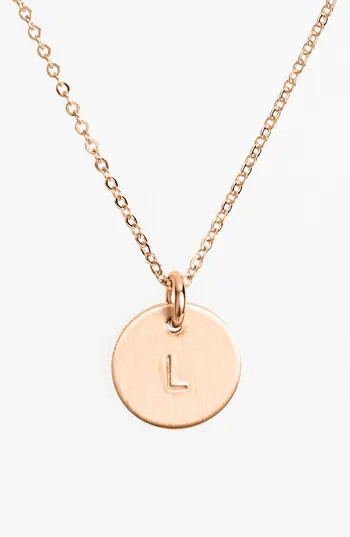 Women's Nashelle 14K-Rose Gold Fill Initial Mini Disc Necklace | Nordstrom