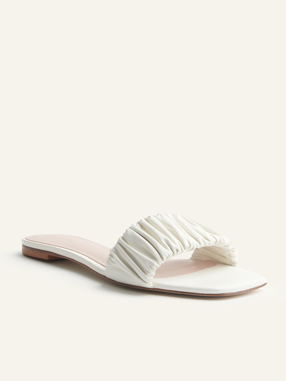 Marcella Ruched Flat Slide | Reformation (Global)