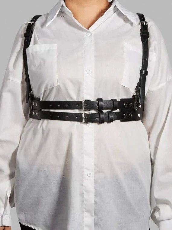 Plus Size Waist Harness Belt Strappy 1x 2x 3x Women Men Gothic. Harness Belts Body Bondage Waist ... | Etsy (US)