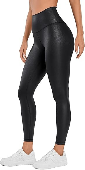 CRZ YOGA Butterluxe Matte Faux Leather Leggings for Women 25''/28'' - High Waisted Stretch Ankle ... | Amazon (US)