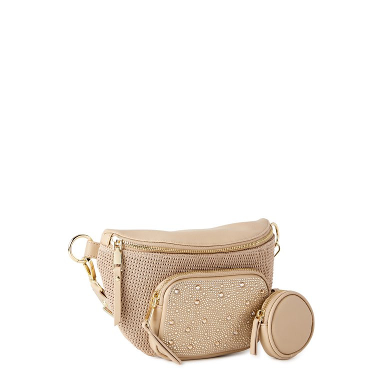 Madden NYC Women's Multi Belt Bag Fanny Pack Toasted Almond - Walmart.com | Walmart (US)