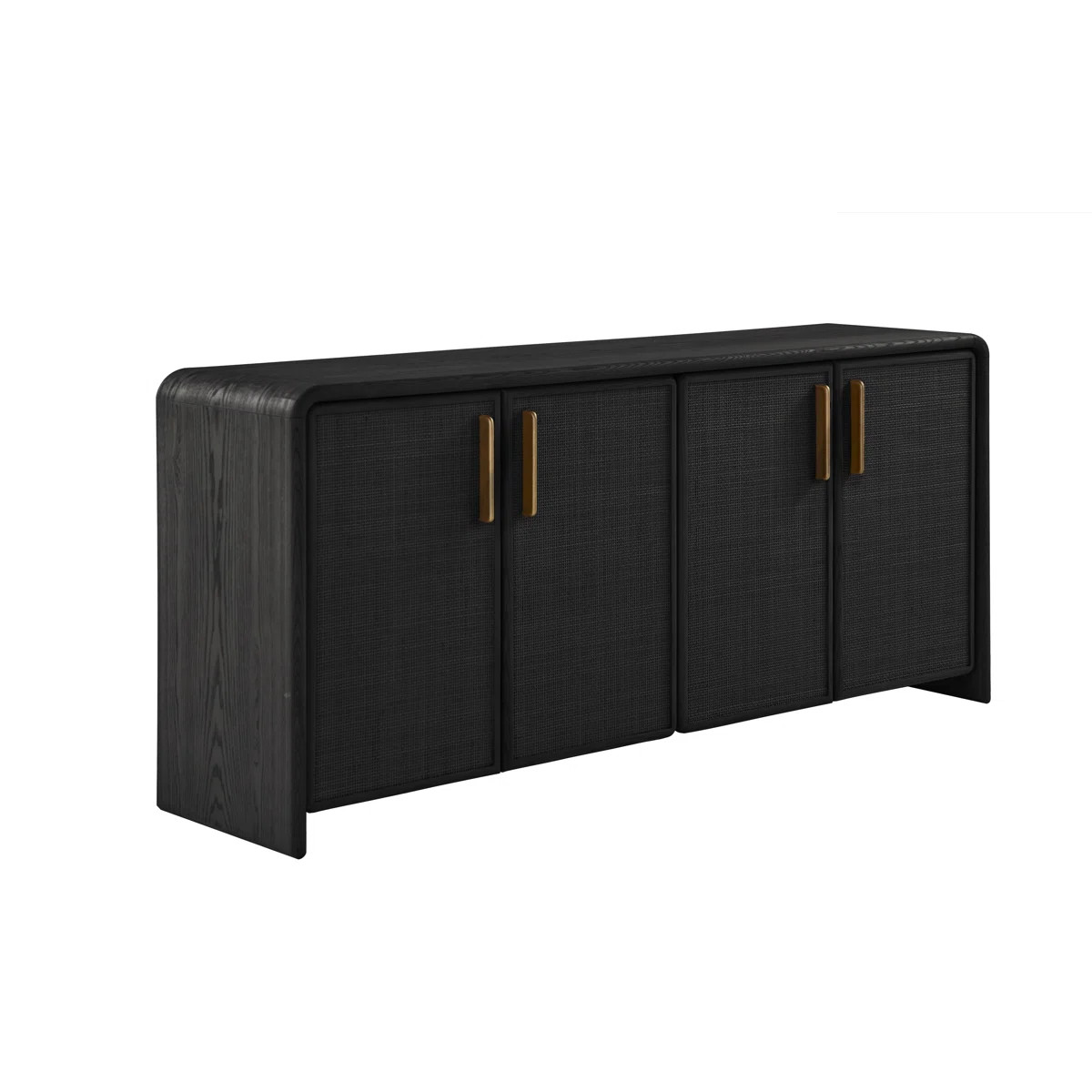 Gasaway Oak & Natural Cane 4 Door Sideboard 72"W | Wayfair North America
