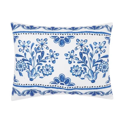 Delft Garden 2 Indoor/Outdoor Throw Pillow | Wayfair North America